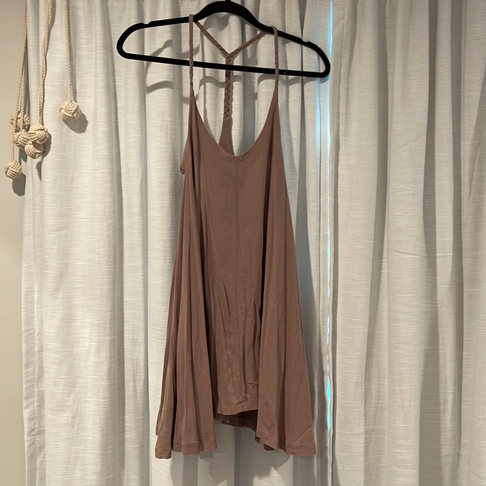 Brown mini racer back Tobi dress